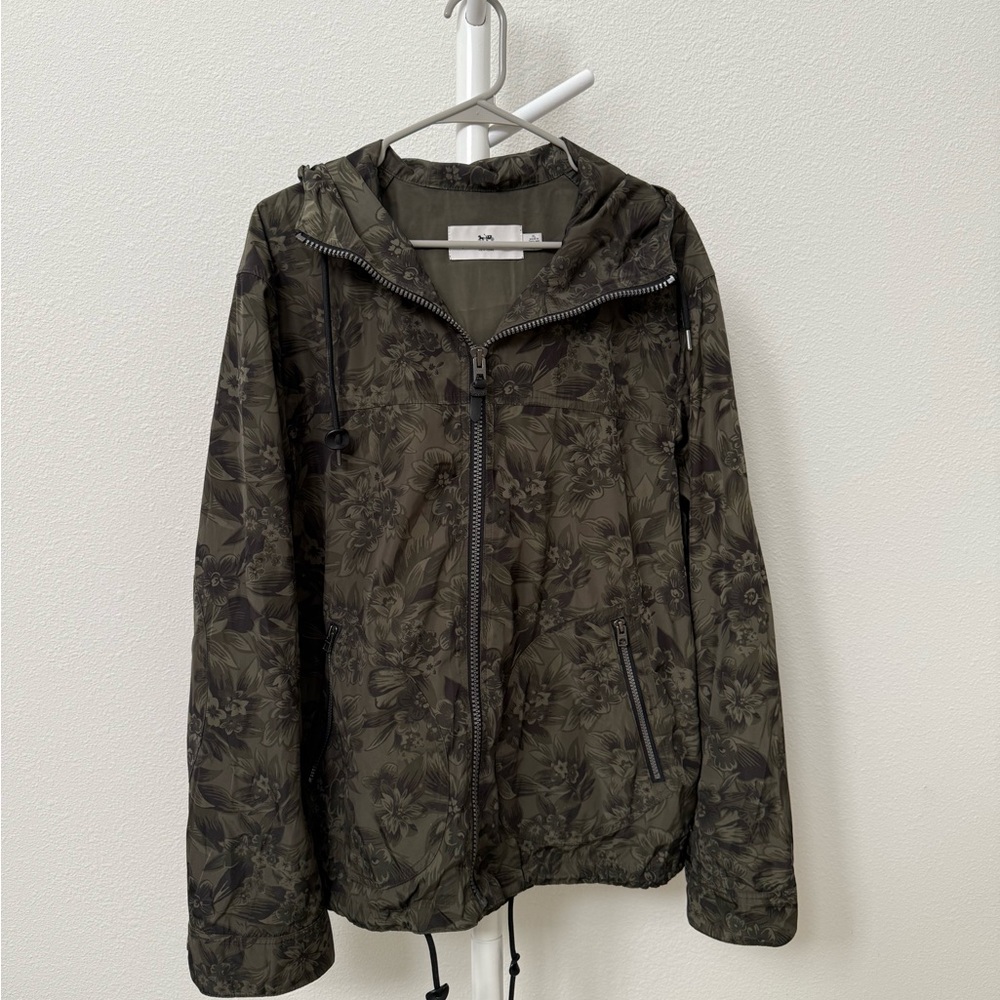 Coach Olive Floral Windbreaker Jacket
